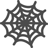 蜘蛛（クモ）の巣のかわいい手描きアイコン
