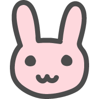 兎（ウサギ）のかわいい手描きアイコン