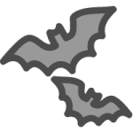 [ハロウィン]蝙蝠（コウモリ）のかわいい手書き風イラストアイコン
