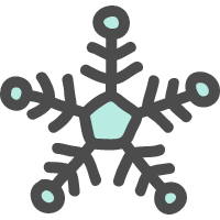 雪の結晶のかわいい手描きアイコン
