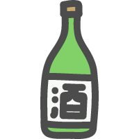 日本酒（一升瓶）のかわいい手描きアイコン