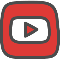 youtubeロゴのかわいい手描きアイコン