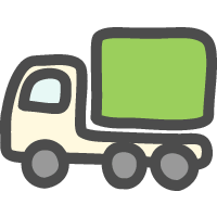 運送トラック（配達・配送マーク）のかわいい手描きアイコン