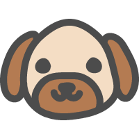 犬（イヌ）のかわいい手描きアイコン