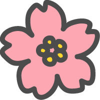 桜 さくら の花のかわいい手書き風イラストアイコン 可愛い絵文字アイコンイラスト 落書きアイコン