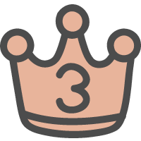 銅の王冠（順位・ランキング3位）のかわいい手描きアイコン