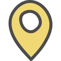 マップ（地図）の場所・位置を示すピンマーカー＜黄色＞
