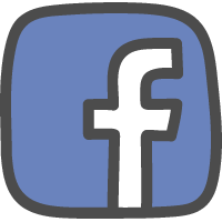 Facebookロゴの手描きアイコン
