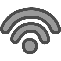 Wi-Fi（ワイファイマーク）のかわいい手描きアイコン＜黒色＞