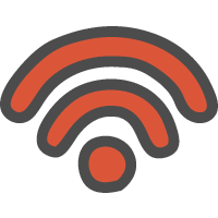 Wi Fi ワイファイマーク のかわいい手書き風イラストアイコン 赤色