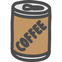 缶コーヒー（珈琲）のかわいい手描きアイコン