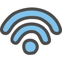 Wi Fi ワイファイマーク のかわいい手書き風イラストアイコン 青