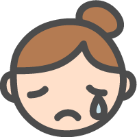 [女性の顔]涙・悲しい・泣いている表情のイラストアイコン