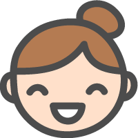 [女性の顔]笑顔・喜び・嬉しい表情のイラストアイコン