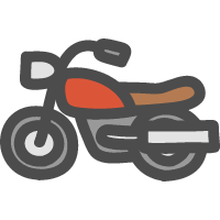 オートバイ（単車）の手書き風イラストアイコン
