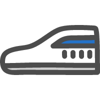 リニアモーターカー(リニア中央新幹線)の手書き風イラストアイコン