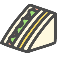 サンドイッチの可愛いイラストアイコン
