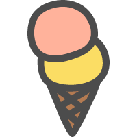 アイスクリームの可愛いイラストアイコン
