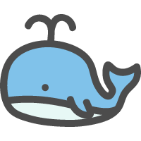 鯨（クジラ）のかわいいアイコンイラスト