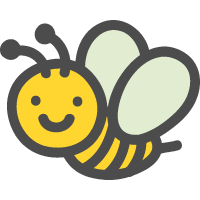 蜜蜂（ハチ・ミツバチ）のかわいいアイコンイラスト