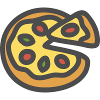 ピザの可愛いイラストアイコン